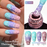 Thermal Gel Nail Polish Winter yellow Pink 3 Layers Temperature Color Changing Semi Permanent Soak Off Nail Art Varnish