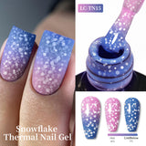 Thermal Gel Nail Polish Winter yellow Pink 3 Layers Temperature Color Changing Semi Permanent Soak Off Nail Art Varnish