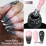 Thermal Gel Nail Polish Winter yellow Pink 3 Layers Temperature Color Changing Semi Permanent Soak Off Nail Art Varnish