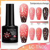 Thermal Gel Nail Polish Winter yellow Pink 3 Layers Temperature Color Changing Semi Permanent Soak Off Nail Art Varnish