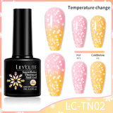 Thermal Gel Nail Polish Winter yellow Pink 3 Layers Temperature Color Changing Semi Permanent Soak Off Nail Art Varnish