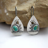 Boho Silver Color  Flower Ear Drop Dangle Earrings Women Wedding Party Jewelry Gift