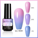 Thermal Gel Nail Polish Winter yellow Pink 3 Layers Temperature Color Changing Semi Permanent Soak Off Nail Art Varnish