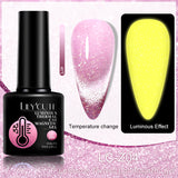 Thermal Gel Nail Polish Winter yellow Pink 3 Layers Temperature Color Changing Semi Permanent Soak Off Nail Art Varnish