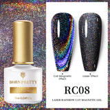 Reflective Glitter Cat Magnetic Gel Nail Polish  Gel Silver Purple Soak Off UV Gel Varnish Rainbow Gel