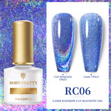 Reflective Glitter Cat Magnetic Gel Nail Polish  Gel Silver Purple Soak Off UV Gel Varnish Rainbow Gel