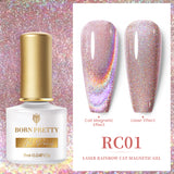 Reflective Glitter Cat Magnetic Gel Nail Polish  Gel Silver Purple Soak Off UV Gel Varnish Rainbow Gel