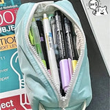 Maytrends Multi-function School Pencil Cases Stationery Storage Bag Portable Large-capacity Pen Bag Pencil Case Pencil Bag Macaron Color