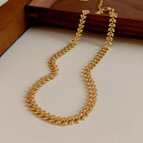 MAYTRENDS  -  Wheat ear metal necklace niche simple fashion clavicle chain bracelet