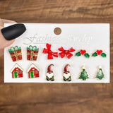 New Christmas Snowflake Santa Claus Tree Deer Bell Glove Snowflake Drop Earrings for Women Girls Party Holiday New Year Jewelry