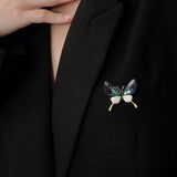 Maytrends 2024 CZ Butterfly Brooches Pins for Women Purple Green Crystal Insect Metal Pins Badge Trendy Jewelry Gifts