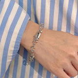 Minimalist Silver Color Chain Bracelets New Trends Creative Design Coil Geometric Handmade Birthday Party Jewelry Gifts