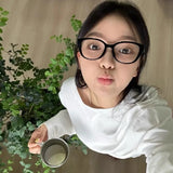 MAYTRENDS  - Korea Retro Cat Eye Anti-blue Light Glasses Frame Women No Makeup Plain Glasses Men Eyewear Decorative Computer Glasses