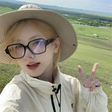 Maytrends Korea Retro Thick Glasses Frame Women Lovely INS No Makeup Plain Glasses Men Eyewear Cute Decorative Computer Glasses