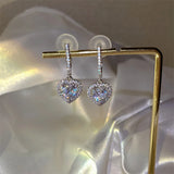 MAYTRENDS  - Crystal Heart Half Hoop Earrings