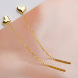 MAYTRENDS  - Long Heart Thread Chain Earrings