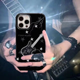 Punk Cool Flame Guitar Phone Case for IPhone 14 11 12 13 Pro Max Mini Korean Vintage Star Phone Case IPhone XR XS MAX 7 8Plus