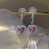 MAYTRENDS  - Crystal Heart Half Hoop Earrings