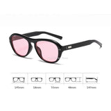 MAYTRENDS  -  Korea Retro Oval Pink Sunglasses Women INS Street Shot Sunshade Glasses Dustproof Windproof Riding Glasses UV400 Sunglasses