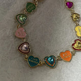 Maytrends Fashion Color Love Drop Oil Enamel Bracelet Female INS New Design Cute Heart Candy Color Bracelet