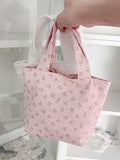 MAYTRENDS  -  Sweet Dots Flower Brief Fashion Floral Tote  Bag Y2k Aesthetic Handbags All Match Bags