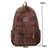 Maytrends  -   New Fashion Plaid Woollen Women Backpack Student Book Bag Backpacks for Teenage Girls School Bags Large Capacity Travel Rucksack