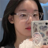 Maytrends Korean Retro Anti-blue Glasses Women Fashion Plain Glasses Men Eyewear Cute Decorative Computer Glasses