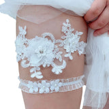 Sexy Lace Flower Crystal Rhinestones Pearls Wedding Garter Belt Bridal Thigh Leg Garter Ring For Women/Female/Bride