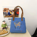 MAYTRENDS  -  Casual Lage Capacity Women Canvas Tote Bag Simple Commuting Female Shoulder Bag 2024 New Fashion Designer Handbags