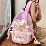 MAYTRENDS  -  Lightweight Women Backpack Fashion Aesthetic Patchwork Outdoor Mochilas Para Mujer Large Capacity Casual Students Bags