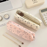 Maytrends BACK TO SCHOOL 1 Piece Lovely Pencil Case Korean Fashion Heart Style Pencil Pouch Soft Touch Simplicity High Capacity Stationery Storage Bag