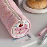 MAYTRENDS  -  Cute Cartoon Strawberry Cake Pencil Case Versatile Girl Heart Stationery Storage Bag Large Capacity Pen Ruler Stationery Gift