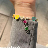 Maytrends Fashion Color Love Drop Oil Enamel Bracelet Female INS New Design Cute Heart Candy Color Bracelet