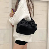 Maytrends Black Sweet Bow Crossbody Bags for Women 2024 All Match High-capacity Canvas Shoulder Bag Y2k Aesthetic Elegant Handbags Korean