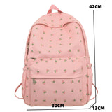 Maytrends Cute Casual Floral Prints Women Backpack Girls Bookbags Large Capacity Students Khaki School Book Bags Travel Backpack Mochilas