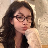 Maytrends Retro Cat Eye Glasses Frame Girl Ins No Makeup Plain Glasses Men Eyewear Cute Decorative Computer Glasses