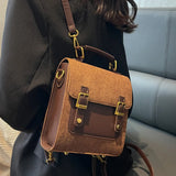 Maytrends  -  Vintage Small Corduroy Woman Backpacks New Female Fashion Backpack Travel Shoulder Bag Mochilas Crossbody Bags for Teenage Girls