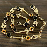 MAYTRENDS  -  Vintage Jewelry Eye Beads Metal Collarbone Chain Eyes Nose and Mouth Necklace Sweater Chain Female