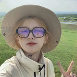 Maytrends Korea Retro Thick Glasses Frame Women Lovely INS No Makeup Plain Glasses Men Eyewear Cute Decorative Computer Glasses