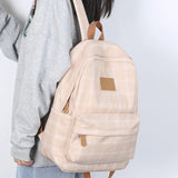 Maytrends  -   Fashion College School Bag Backpacks for Women Striped Book Packbags for Teenage Girls Men Travel Shoulder Bags Rucksack