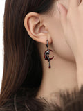 Maytrends 2024 New Rose Crescent Set Asymmetrical Earrings For Women's Goth Jewelry Party Gifts