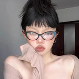 MAYTRENDS  -  American Cat Eye Glasses Frame Girl Ins No Makeup Plain Glasses Men Eyewear Cute Decorative Computer Glasses