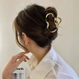 Maytrends Fashion Elegant Gold Color S-shaped Metal Hairpins Hair Claw For Women Girls Korean Hair Clips Ponytail Clip Hair Accessories