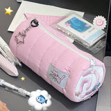 Maytrends Cute Pink Pencil Case Kawaii Soft Pen Storage Bag Cosmetic Pouch Cartoon Large Capacity Student Stationery School Supplies