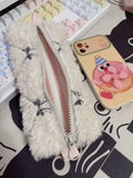 MAYTRENDS  -  Bow Embroidery Lamb Brush Bag for Girls Stationery Storage Bag for Girls Gift Makeup Bag  Pencil Case Korean Stationery Kawaii