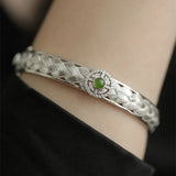 Green Zircons Engagement Bracelets Bride Jewelry Charm Women Vintage Punk Trendy Elegant Braided Lace Wedding Accessorie