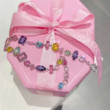 Maytrends New Sparkling Colorful Crystal Bracelets For Women Korean Beautiful Baroque Style Stones Bracelet