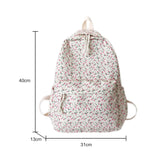 Maytrends Korean Student School Backpack Floral White School Bags For Teenage Girls Cute Women's backpack brand Book Bag Nylon Rucksack