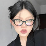 MAYTRENDS  -  American Cat Eye Glasses Frame Girl Ins No Makeup Plain Glasses Men Eyewear Cute Decorative Computer Glasses