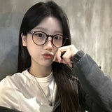 Maytrends Korea Cute Round Glasses Frame Women Lovely Ins No Makeup Plain Glasses Men Eyewear Cute Decorative Computer Glasses